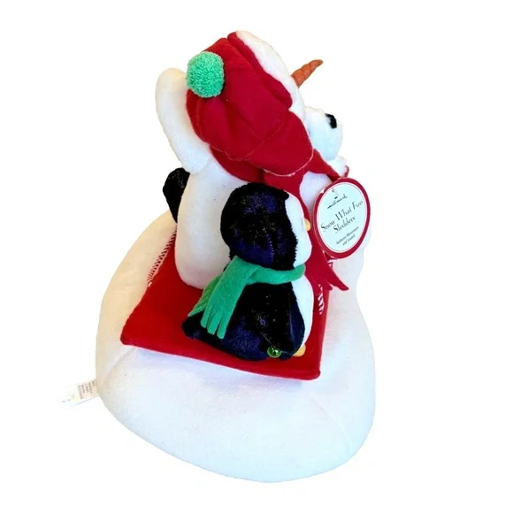 Hallmark Jingle Pals SNOW WHAT FUN SLEDDERS Plush Animated Snowman Dog Penguin - Picture 8 of 8